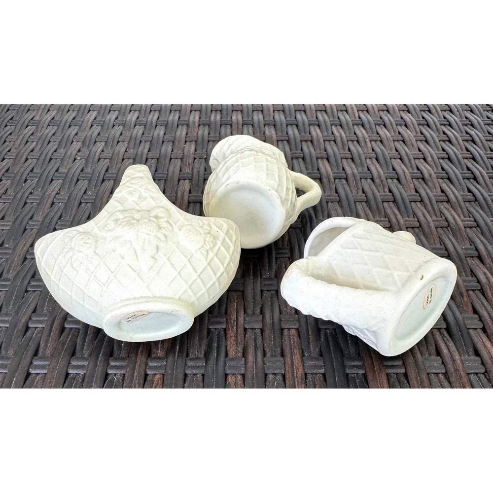 VTG Bloom-Rite Ceramic Cherub Planter + 3 Piece Cottagecore Planter Shelf Decor